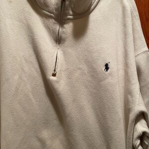 Ralph Lauren Cream Crewneck Sweatshirt with Navy Label
